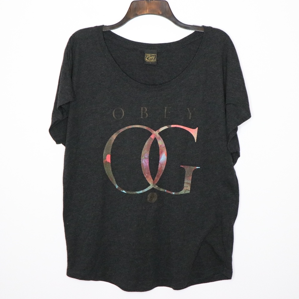 OBEY Gray OG Graphic Tee Size Large